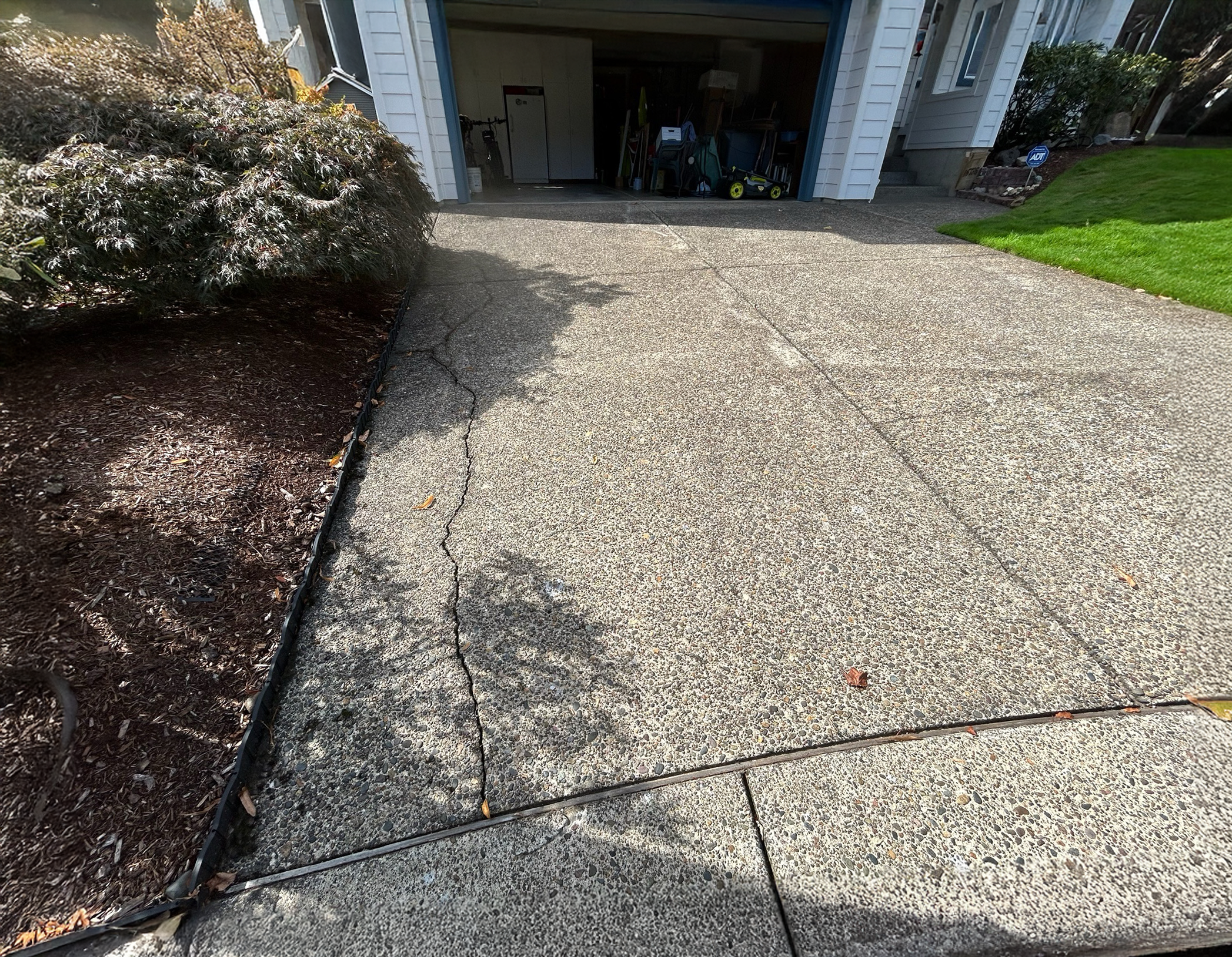 Uneven concrete before professional concrete repair