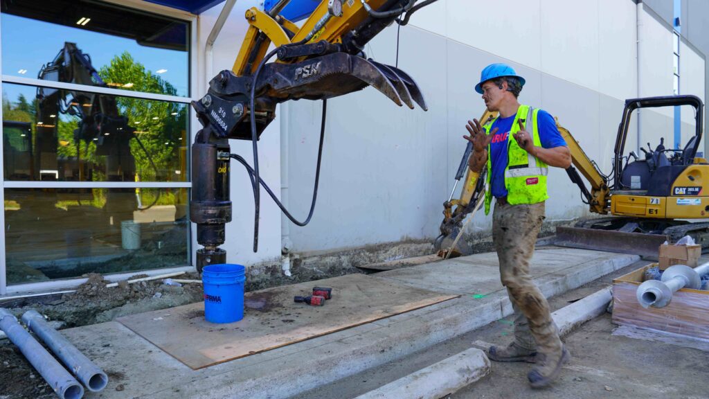 Worker Installing Foundation Pier 4