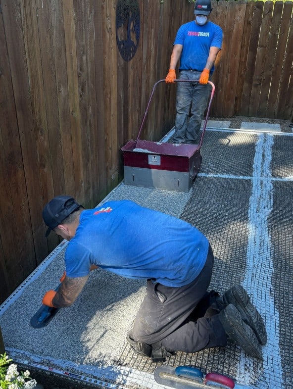 Epoxy Flooring in Portland OR | TerraFirma vuba stone terrafirma installation phase 4 Epoxy Flooring in Portland