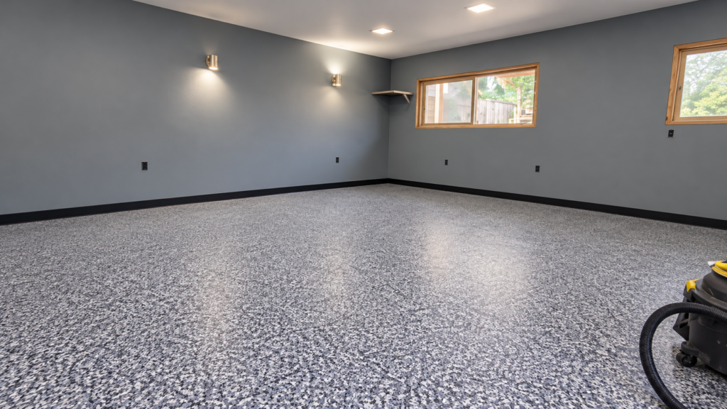 Epoxy floor preparation for a Tri-Cities garage flooring project with TerraFirma.